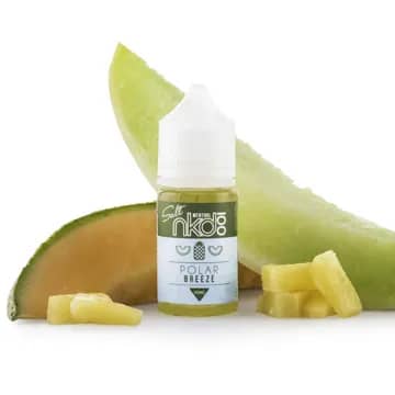Naked SaltNic Polar Breeze E-Liquid: Immerse yourself in the refreshing blend of crisp honeydew, sweet cantaloupe, and cool menthol with every vape