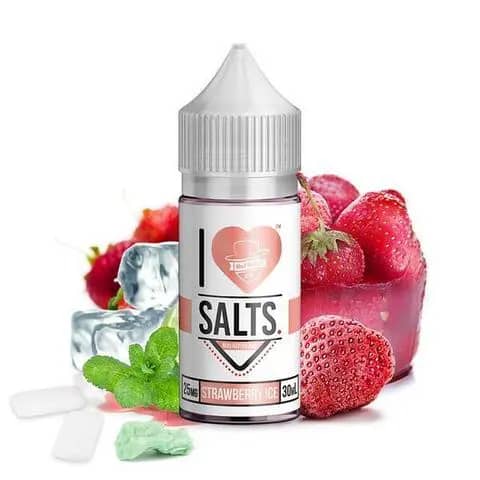I LOVE SALTS STRAWBERRY ICE: A delightful 30ml bottle of strawberry and menthol vaping pleasure