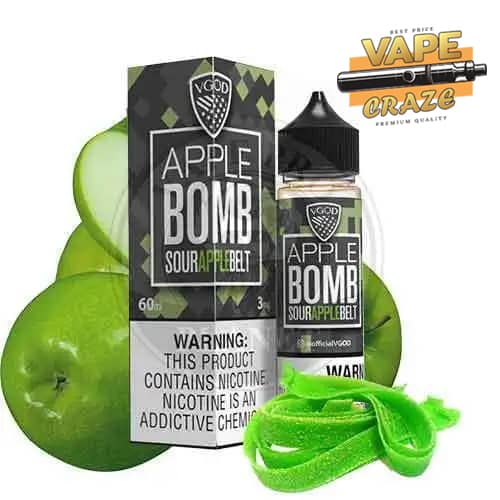 APPLE BOMB BY VGOD 60ML: A flavorful explosion of apple delight in e-liquid form.