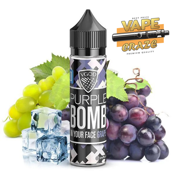 ICED PURPLE BOMB BY VGOD 60ML: Elevate your vaping with a cooling grape sensation.