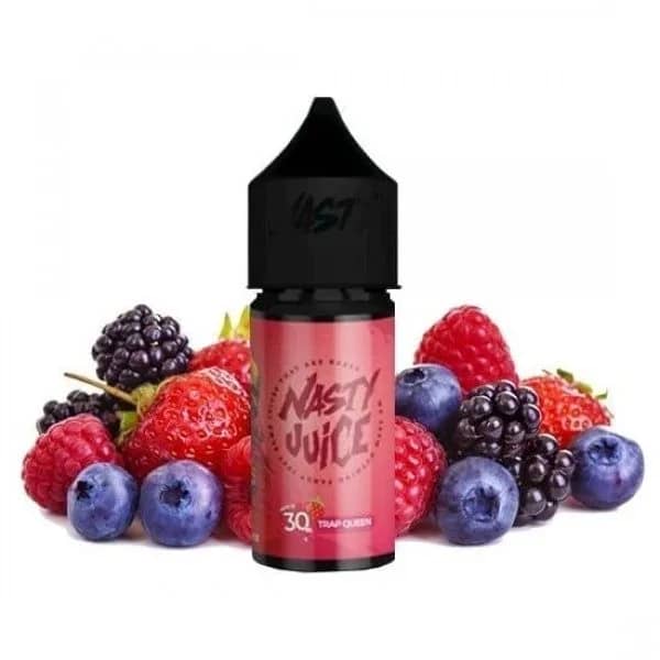 Trap Queen Nasty Salt E-Liquid: Immerse yourself in the vibrant and juicy flavor of ripe strawberries with every vape