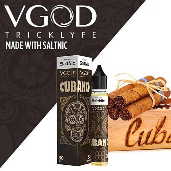 VGOD SaltNic Cubano E-Liquid: Immerse yourself in the rich and smooth flavor of Cuban tobacco with every vape