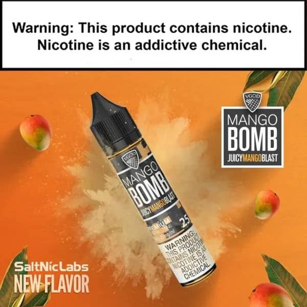 VGOD SaltNic Mango Bomb Vape: Savor the unique and authentic taste of this explosive mango-infused e-juice