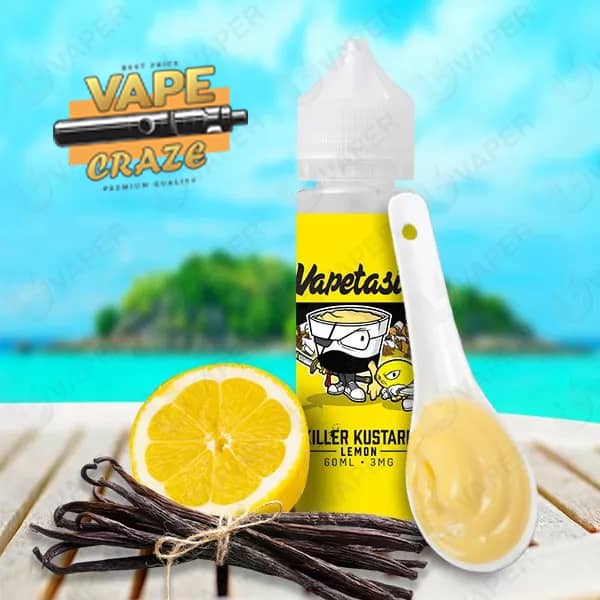 Vapetasia Killer Kustard Lemon E-Liquid: A zesty blend of creamy custard and tangy lemon flavor in every vape