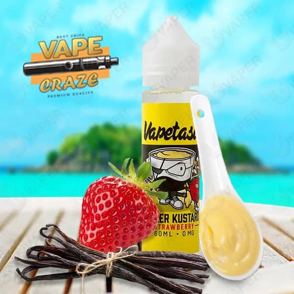 Vapetasia Killer Kustard Strawberry E-Liquid: A delightful blend of creamy custard and ripe strawberries in every vape