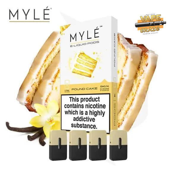 MYLE Pod Pound Cake: A delectable and rich pound cake flavor in a convenient vape pod