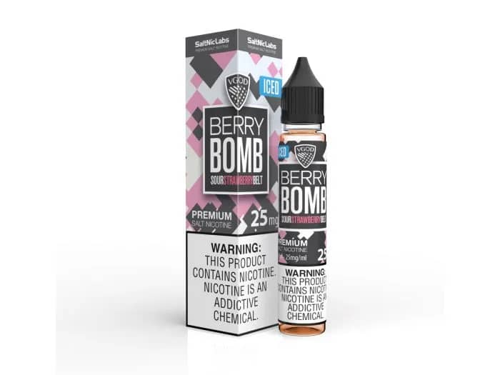 VGOD SaltNic Berry Bomb Ice E-Liquid: Immerse yourself in the explosion of icy mixed berry flavor with every vape