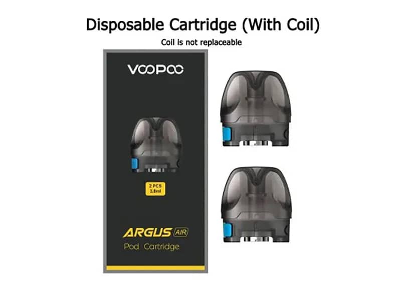 Voopoo Argus Air Pod Cartridge: Replaceable 3.8ml pods with two included coils for optimal vaping