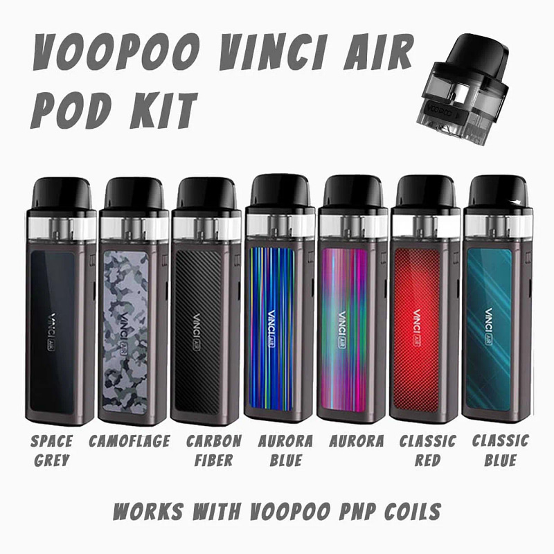 "VOOPOO VINCI AIR Pod Kit: Refillable pod cartridges for easy e-liquid filling"