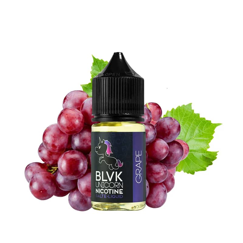 BLVK Unicorn SaltNic Grape E-Liquid: Immerse yourself in the rich and juicy flavor of succulent grapes with every vape