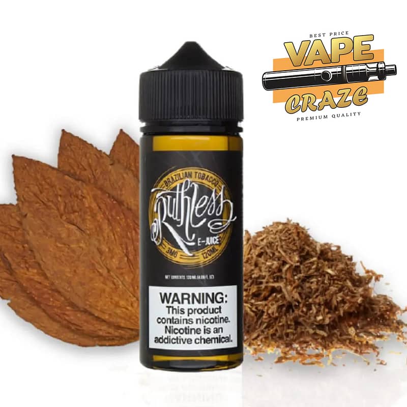 Brazilian Tobacco By Ruthless: Immerse yourself in the rich and authentic flavor of Brazilian tobacco.