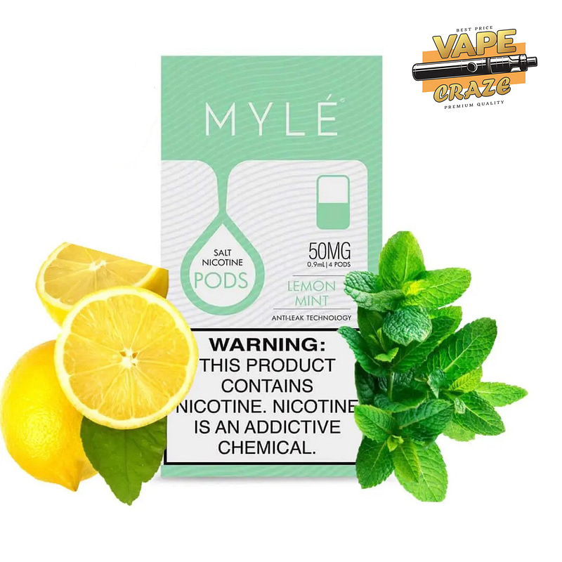 MYLE Pod V4 Lemon Mint: A burst of tangy freshness with a minty twist in every puff