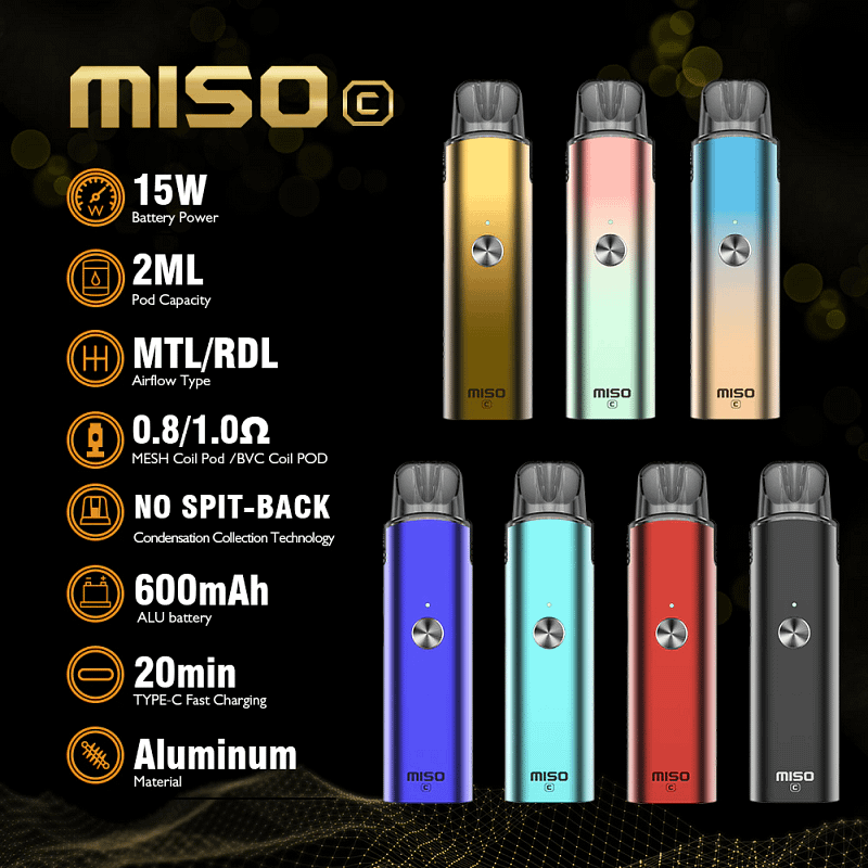Miso C Pod Kit Univapo: Adjustable wattage for a personalized vaping experience"