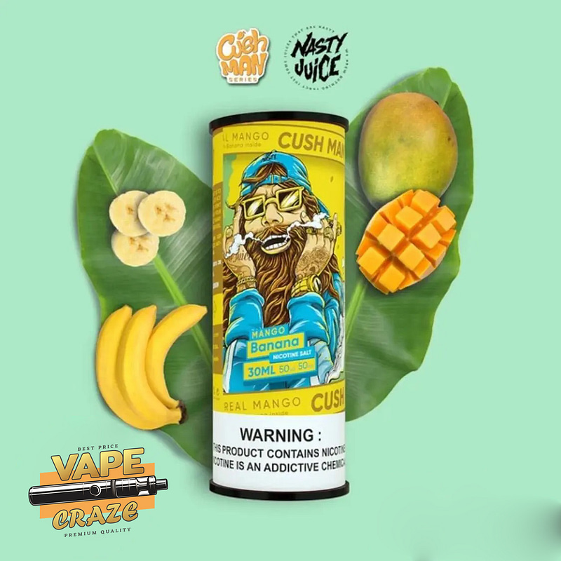 Nasty Cushman Banana Saltnic E-Liquid: Immerse yourself in the smooth and creamy taste of ripe bananas with every vape