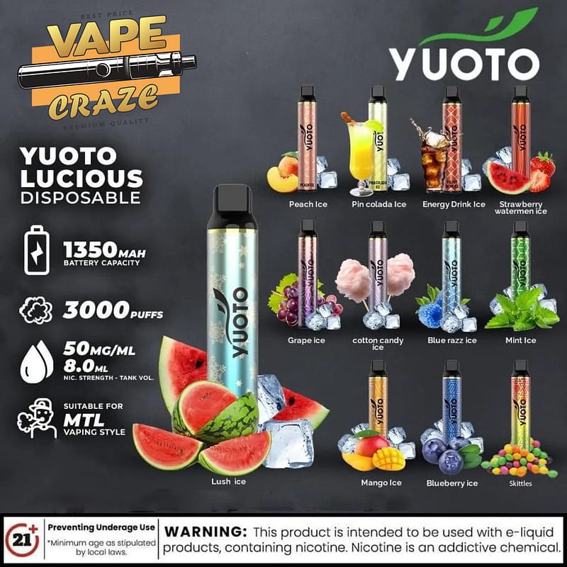 Yuoto Lucious 3000 Puffs: Elevate your vaping experience with every draw